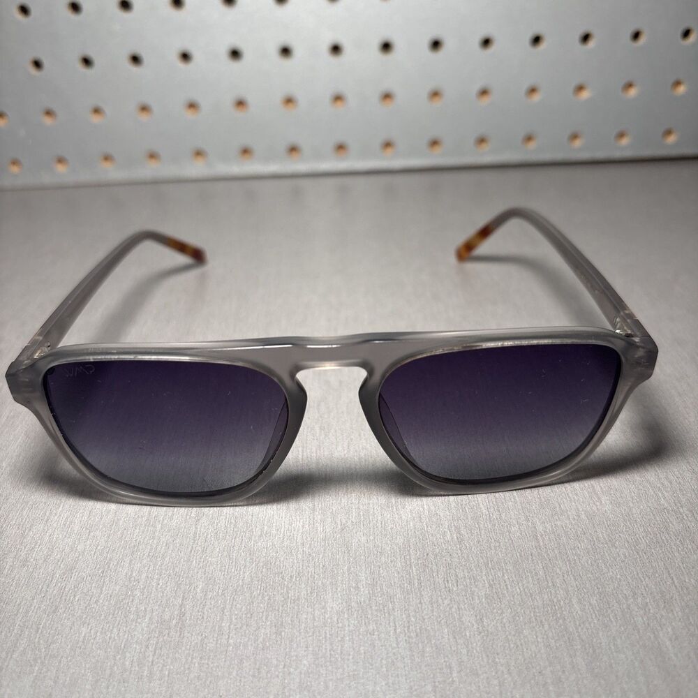 WMP Sunglasses Emerson Gray Silver Full Rim Square Polarized 100% UV Protection